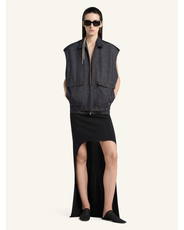 VESTE BOMBER SANS MANCHES DENIM BRUT 2