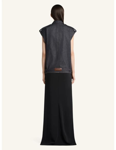 SLEEVELESS DENIM BOMBER JACKET BRUT