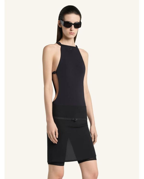 BUCKLE CUT-OUT SWIMSUIT BLACK