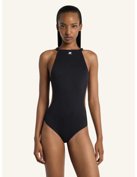 BUCKLE CUT-OUT SWIMSUIT BLACK