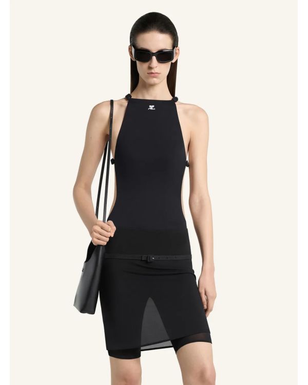 BUCKLE CUT-OUT SWIMSUIT BLACK