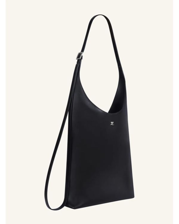 LARGE MELT LEATHER TOTE BAG BLACK