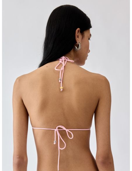 THE TRIANGLE BIKINI TOP PINK