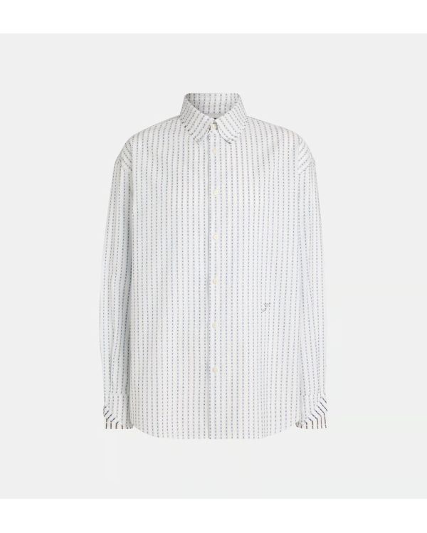 THE LETRO JACQUARD SHIRT WHITE / BLUE
