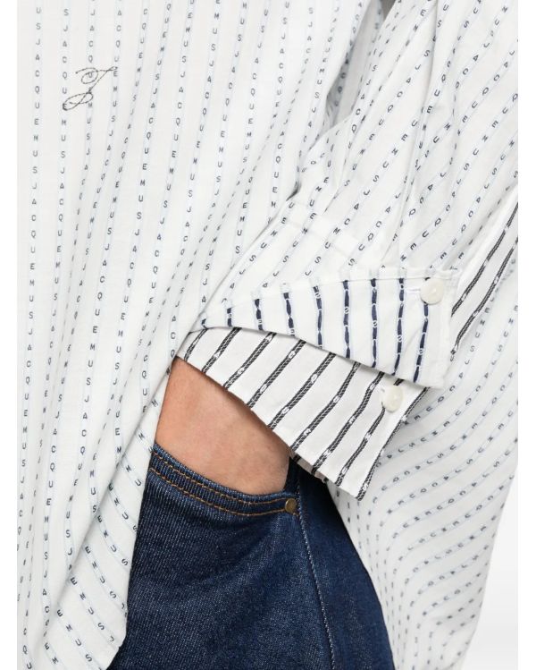 LA CHEMISE LETRO JACQUARD BLANC / BLEU