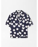 LA CHEMISE MARIN IMPRIMÉ À POIS ET CŒURS BLEU MARINE