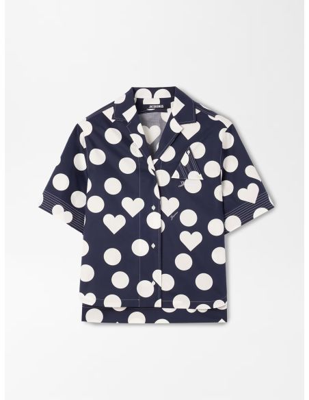 THE MARIN SHIRT PRINTS DOTS NAVY HEART