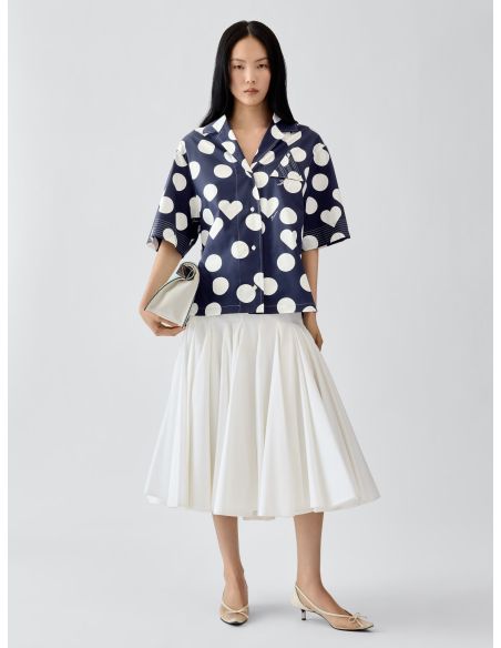 THE MARIN SHIRT PRINTS DOTS NAVY HEART