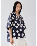 THE MARIN SHIRT PRINTS DOTS NAVY HEART