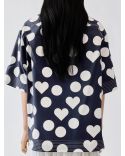 LA CHEMISE MARIN IMPRIMÉ À POIS ET CŒURS BLEU MARINE