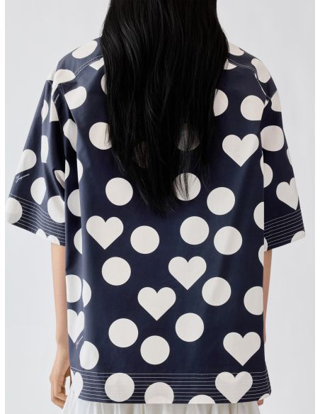 THE MARIN SHIRT PRINTS DOTS NAVY HEART