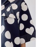 LA CHEMISE MARIN IMPRIMÉ À POIS ET CŒURS BLEU MARINE