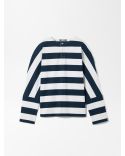 THE MARINIÈRE LONG-SLEEVES TSHIRT PRINT VERTICAL STRIPES WHITE / NAVY