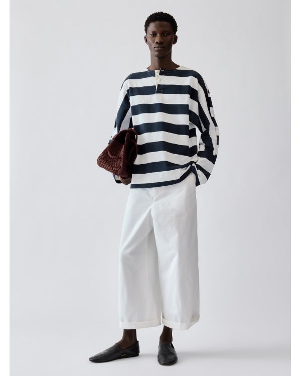 THE MARINIÈRE LONG-SLEEVES TSHIRT PRINT VERTICAL STRIPES WHITE / NAVY 2