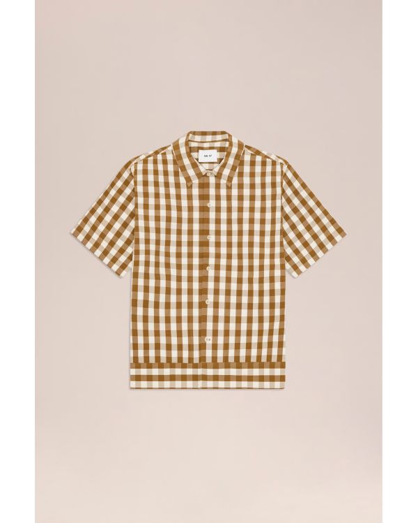 CHEMISE REED MANCHES COURTES MARRON