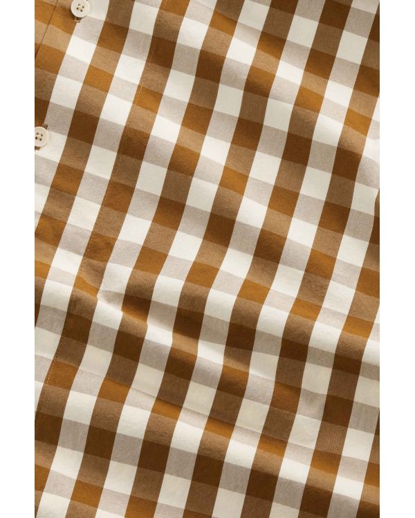 CHEMISE REED MANCHES COURTES MARRON