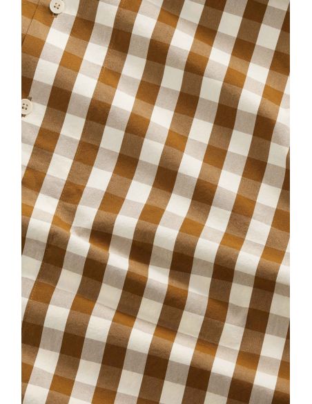 CHEMISE REED MANCHES COURTES MARRON