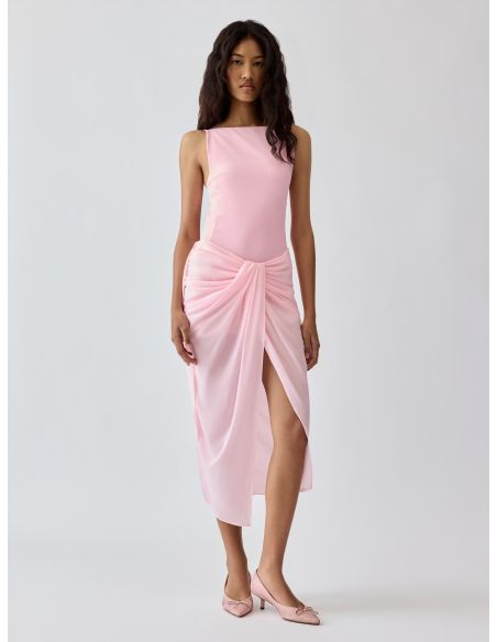 LA JUPE PARÉO ROSE CLAIR