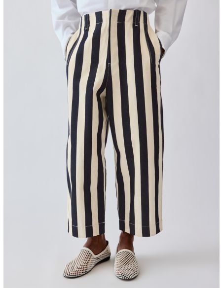 THE DE-NIMES PARASOL NAVY / WHITE BIG STRIPES