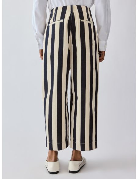 THE DE-NIMES PARASOL NAVY / WHITE BIG STRIPES