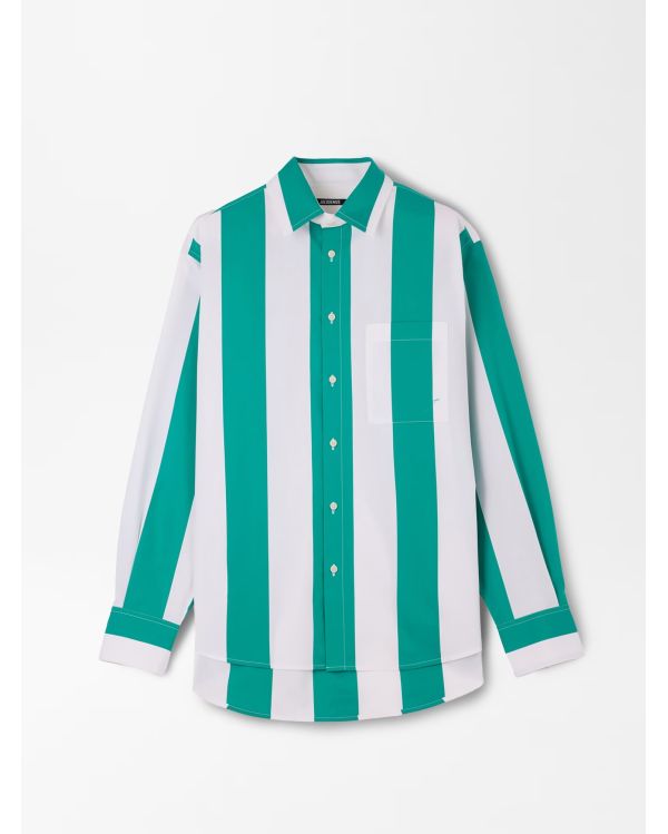 THE CAMARGUE SHIRT JACQUARD BIG STRIPES GREEN