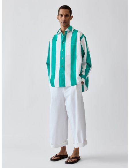 THE CAMARGUE SHIRT JACQUARD BIG STRIPES GREEN