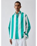 THE CAMARGUE SHIRT JACQUARD BIG STRIPES GREEN