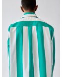 LA CHEMISE CAMARGUE JACQUARD GROSSES RAYURES VERT