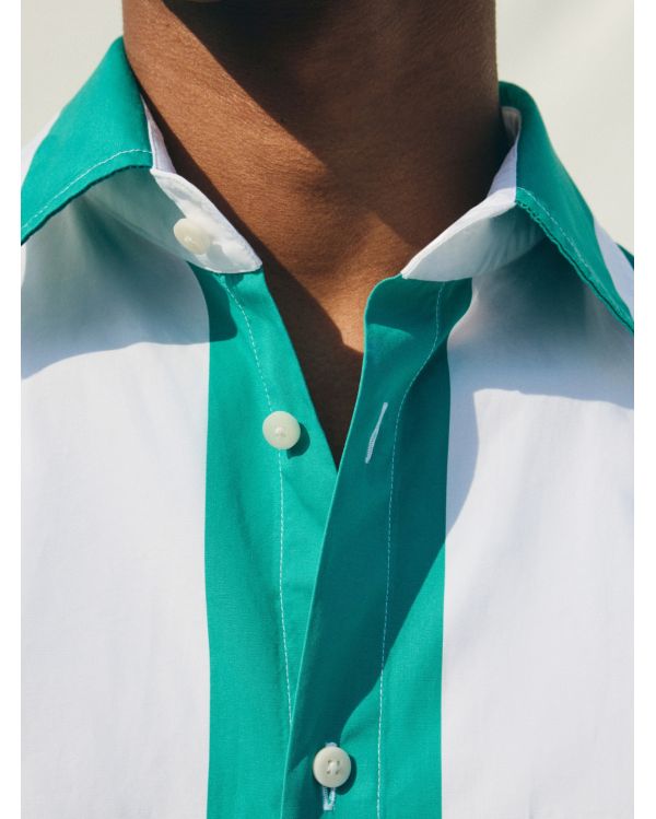 THE CAMARGUE SHIRT JACQUARD BIG STRIPES GREEN