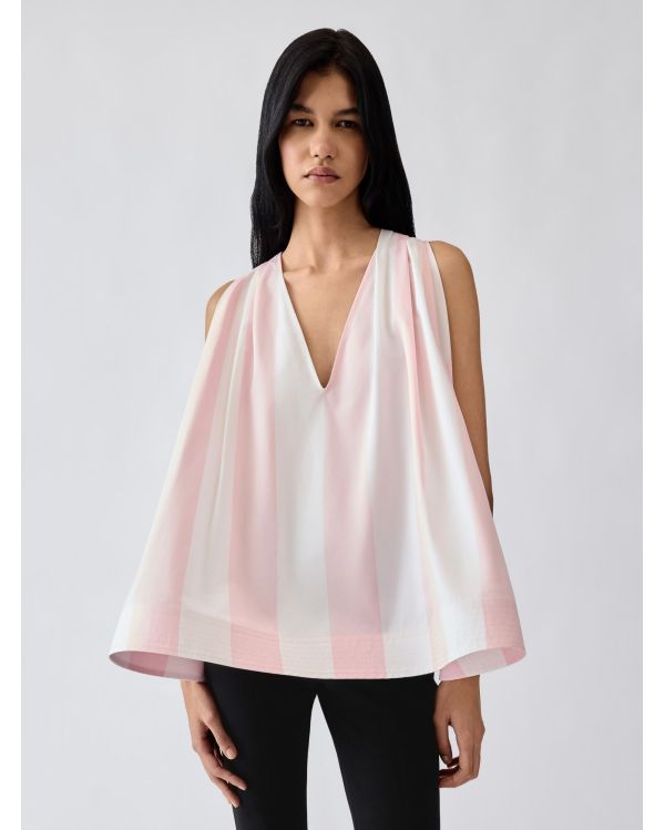 LE HAUT NORMA JACQUARD GROSSES RAYURES ROSE CLAIR