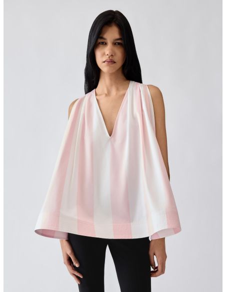 THE NORMA TOP JACQUARD BIG STRIPES LIGHT PINK