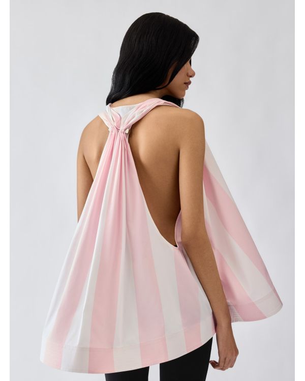 THE NORMA TOP JACQUARD BIG STRIPES LIGHT PINK