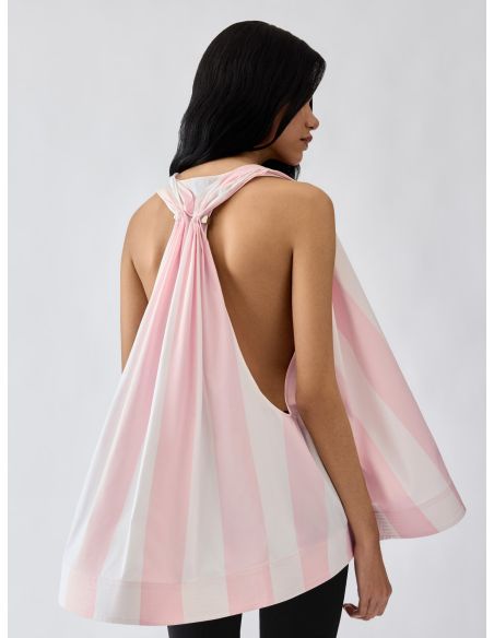 THE NORMA TOP JACQUARD BIG STRIPES LIGHT PINK