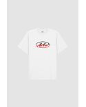 TSHIRT LOGO CIRCULAIRE DÉCOUPÉ BLANC