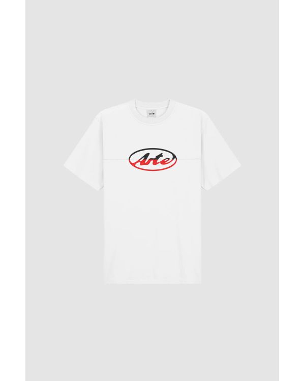 TSHIRT LOGO CIRCULAIRE DÉCOUPÉ BLANC