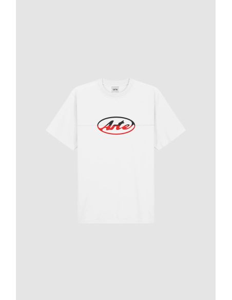 TSHIRT LOGO CIRCULAIRE DÉCOUPÉ BLANC