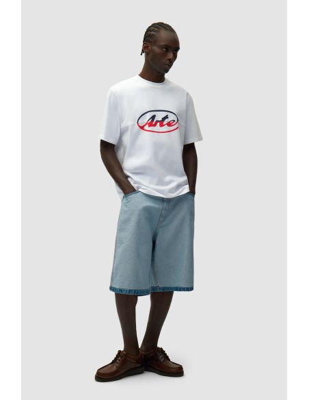 TSHIRT LOGO CIRCULAIRE DÉCOUPÉ BLANC