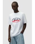 TSHIRT LOGO CIRCULAIRE DÉCOUPÉ BLANC