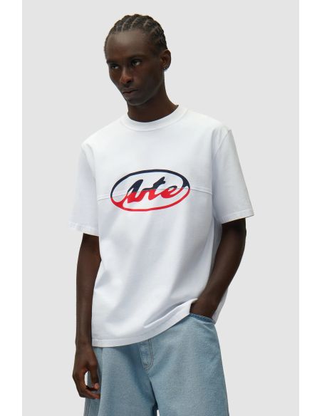 TSHIRT LOGO CIRCULAIRE DÉCOUPÉ BLANC