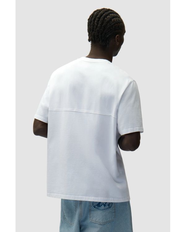 TSHIRT LOGO CIRCULAIRE DÉCOUPÉ BLANC
