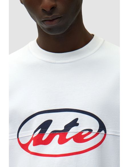 TSHIRT LOGO CIRCULAIRE DÉCOUPÉ BLANC