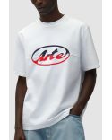 TSHIRT LOGO CIRCULAIRE DÉCOUPÉ BLANC