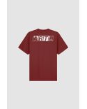 TSHIRT À IMPRIMÉ DÉLAVÉ DOS BORDEAUX