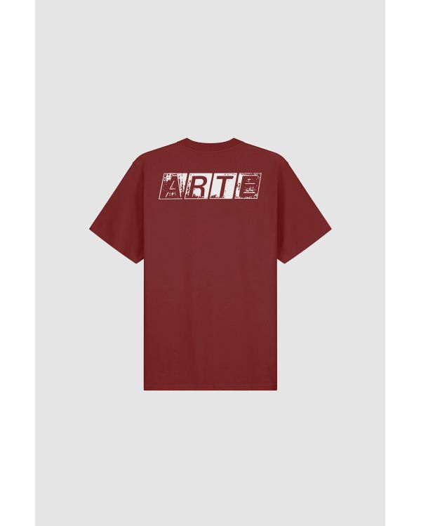 FADED BACK PRINT TSHIRT BORDEAUX