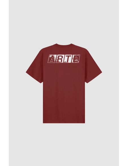 TSHIRT À IMPRIMÉ DÉLAVÉ DOS BORDEAUX