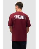 TSHIRT À IMPRIMÉ DÉLAVÉ DOS BORDEAUX