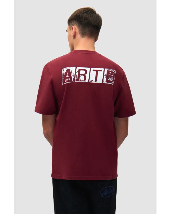 FADED BACK PRINT TSHIRT BORDEAUX 2