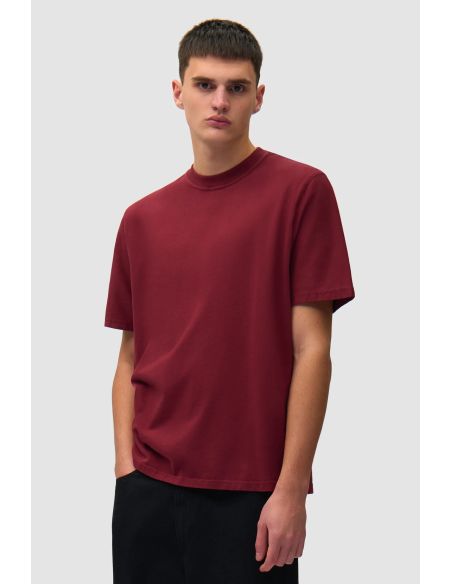 TSHIRT À IMPRIMÉ DÉLAVÉ DOS BORDEAUX