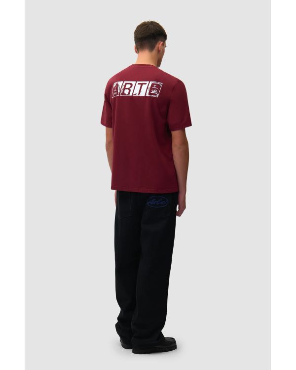 FADED BACK PRINT TSHIRT BORDEAUX