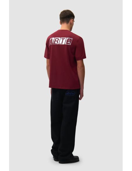 FADED BACK PRINT TSHIRT BORDEAUX